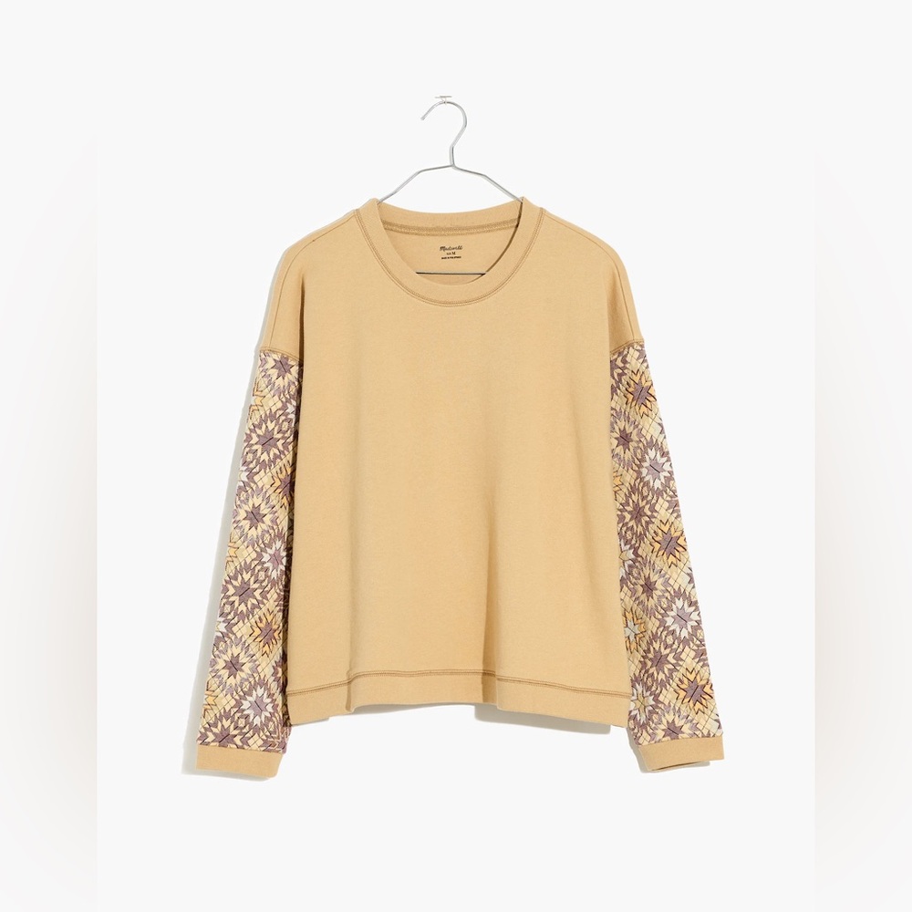 Madewell | Quilted-Sleeve (Re)sourced Cotton Swing Sweatshirt